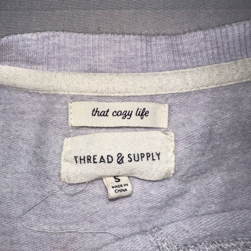 Thread & Supply • Lavender “That Cozy Life” Cinch Waist Top Women’s Size Small - Picture 5 of 8